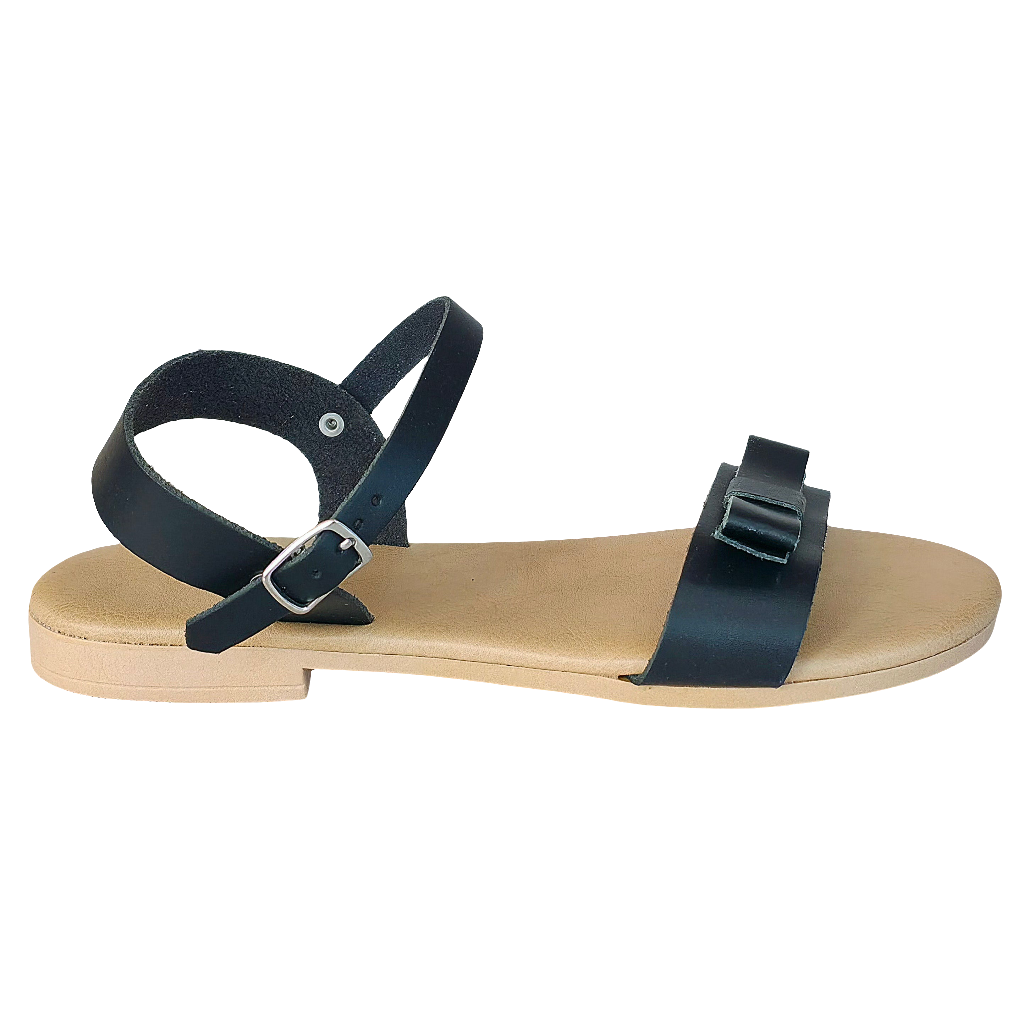 Sandale dama din piele naturala, Negru, Made in Italy, colectia Vara 2025, design elegant si confortabil.