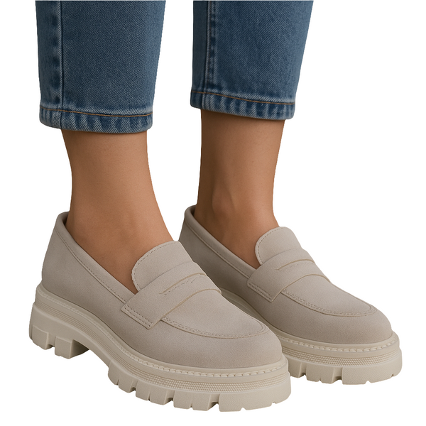 Scarpe da donna in vera pelle scamosciata, Beige-Rebecca M@Lucchi, Art Duke Goat Suede Beige, R6