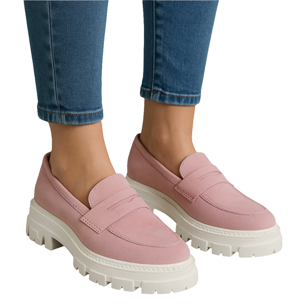 Scarpe da donna in pelle scamosciata naturale, Rosa-Rebecca M@Lucchi, Art Duke Goat Suede Rosa, R6
