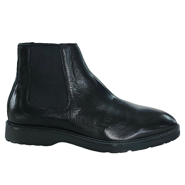 Ghete barbati din piele naturala, Negru-Zara, Art 7674 Vitello Nero, R8