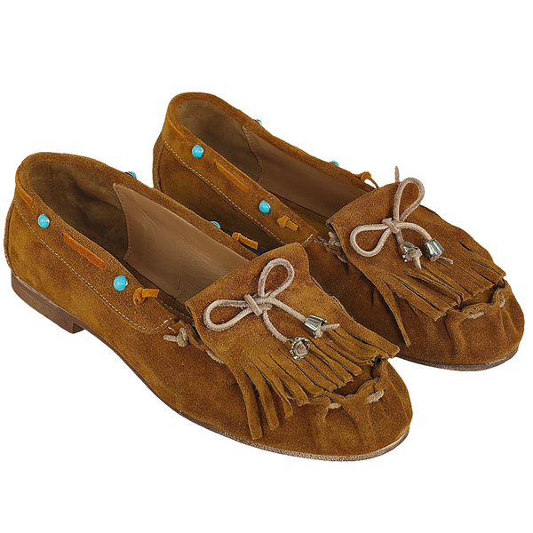 Pantofi casual dama din piele naturala intoarsa, Maro-Once, Sol11 Camoscio Cuoio