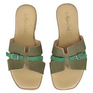 Papuci dama din piele naturala intoarsa, Oliv- Made in Italy, Manuela Oliva