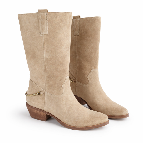 Ciocate dama din piele naturala intoarsa, Bej-Riccianera, Art 801S Visione, ideale pentru sezonul rece.