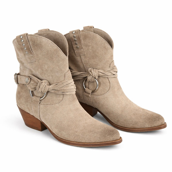 Ciocate dama din piele naturala intoarsa, bej taupe -Riccianera, RCN048 Mouse, elegante si confortabile