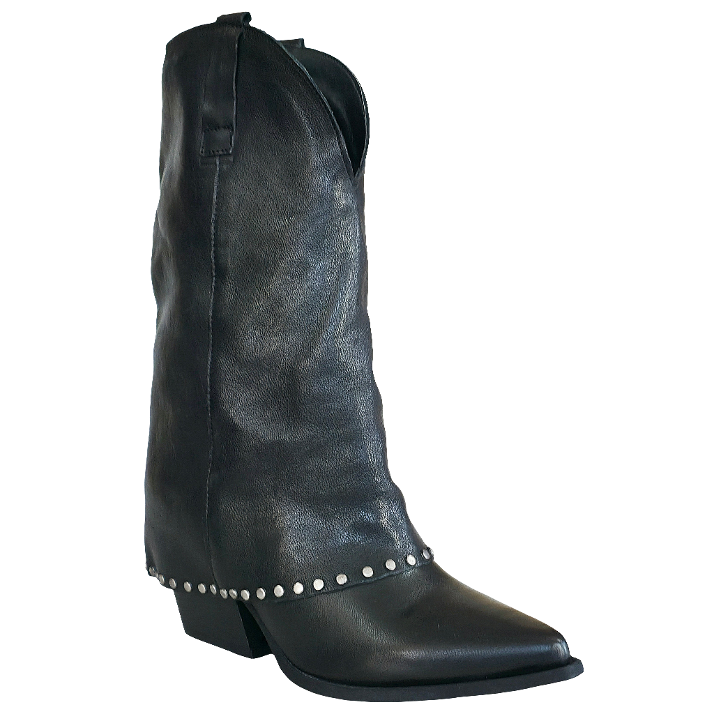 Ciocate dama din piele naturala, negru, stil tubular, tocul de 7 cm, din colectia Toamna 2025.