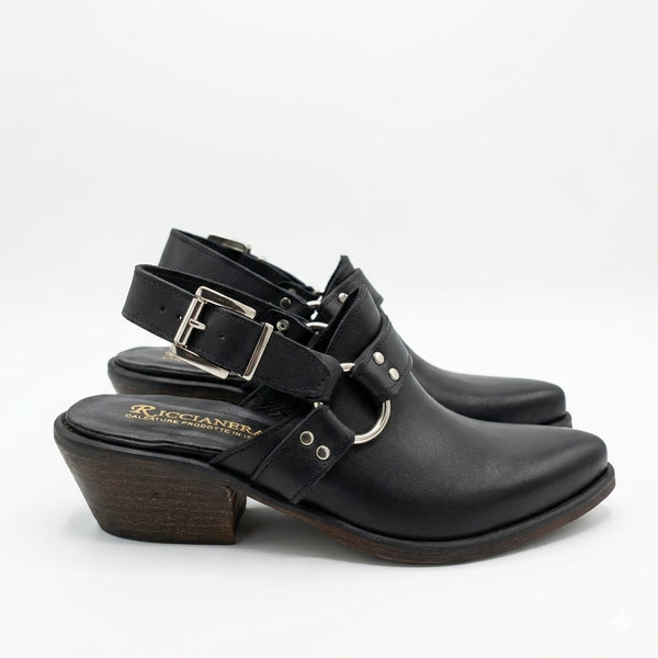 Ciocate vara dama din piele naturala, negru-Riccianera, Art 265 Nero, cu toc de 4.5 cm, din piele naturala, Made in Italy.