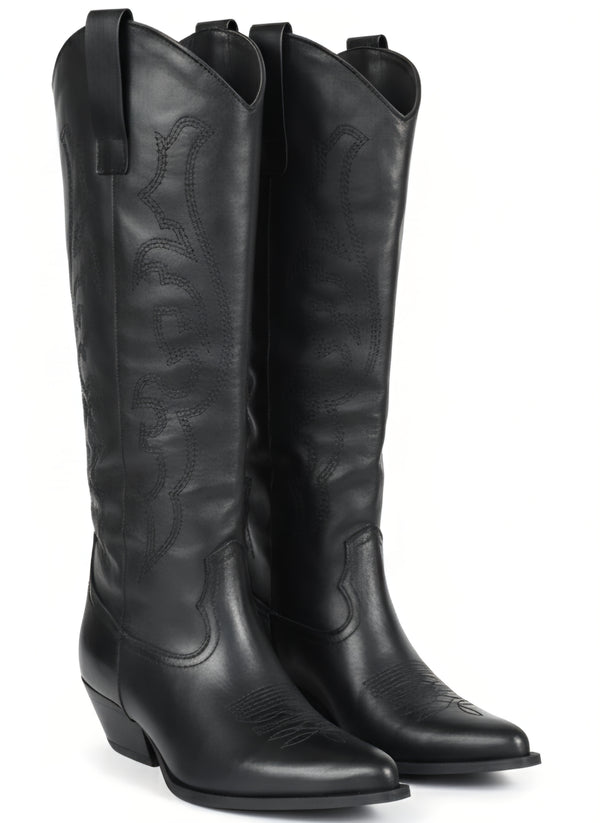 Ciocate dama din piele naturala, Negru-Riccianera, Art RCN012 Pelle Nero, R1 - cizme din piele naturala, elegant design.