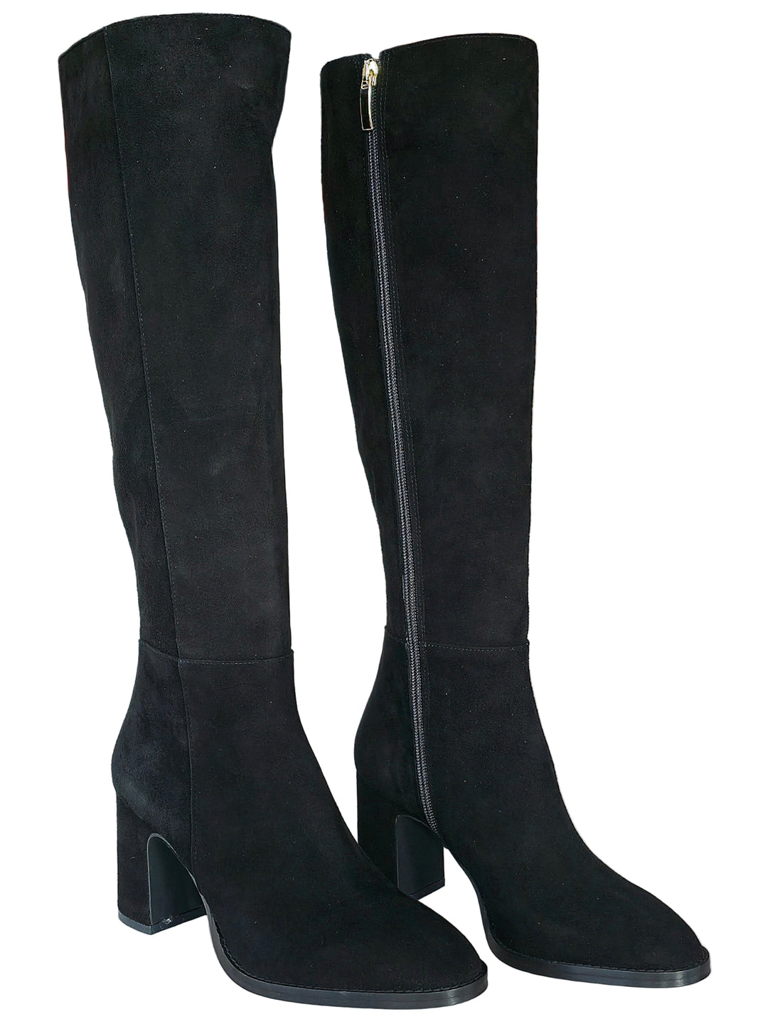 Cizme dama din piele naturala cu intoarsa, Negru-Altramarea, 54790 Camoscio Nero, R1