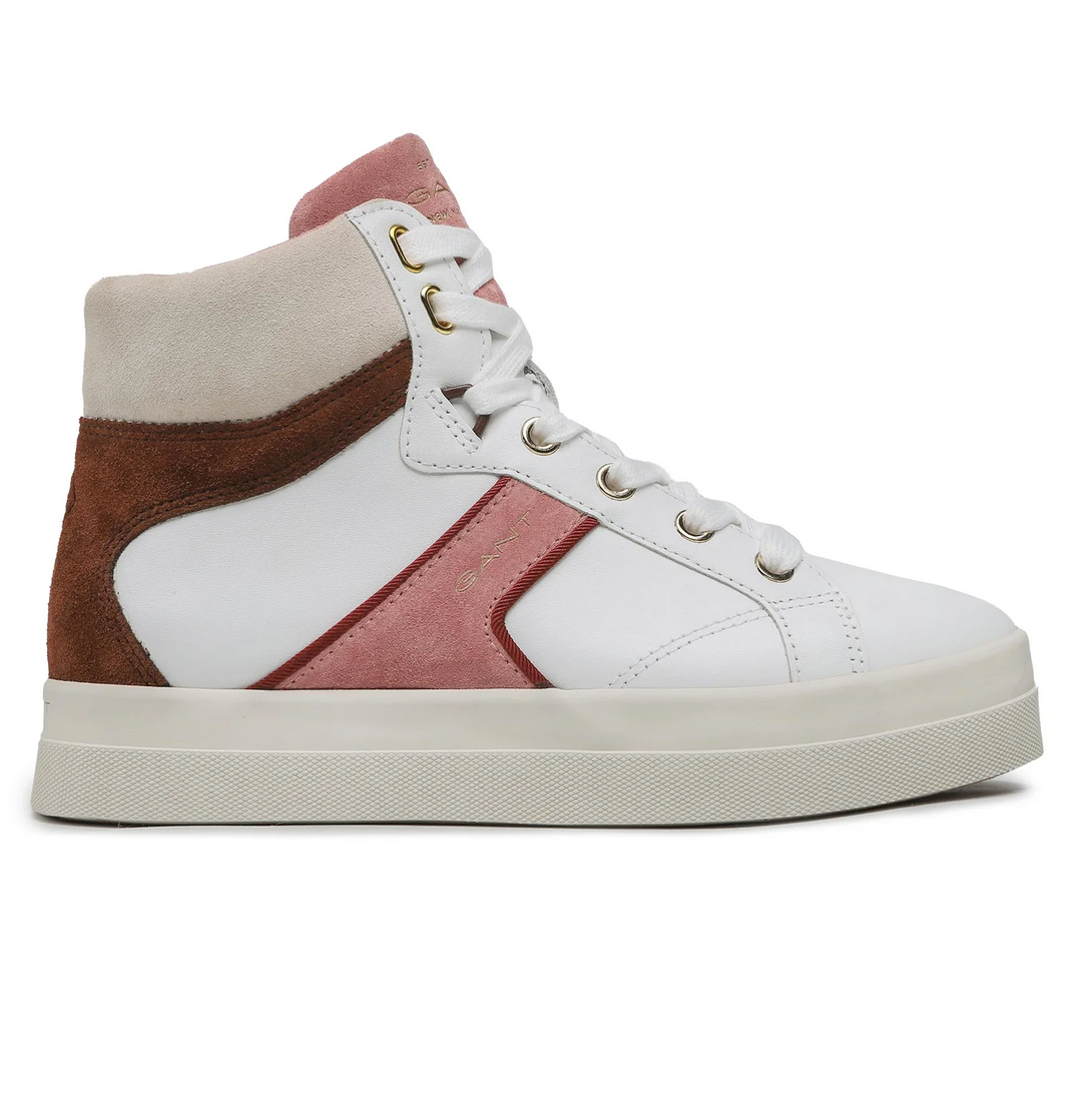GANT Sneakers Avona White-Rose side view showcasing sleek design and stylish colors.