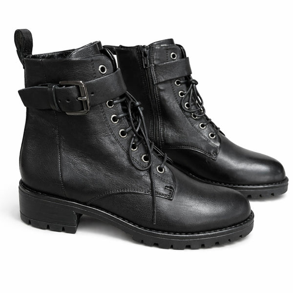 Ghete dama din piele naturala, negru, MINELLI Paris F60-308, stil elegant, cu toc de 4.5 cm, pentru toamna-iarna 2026.