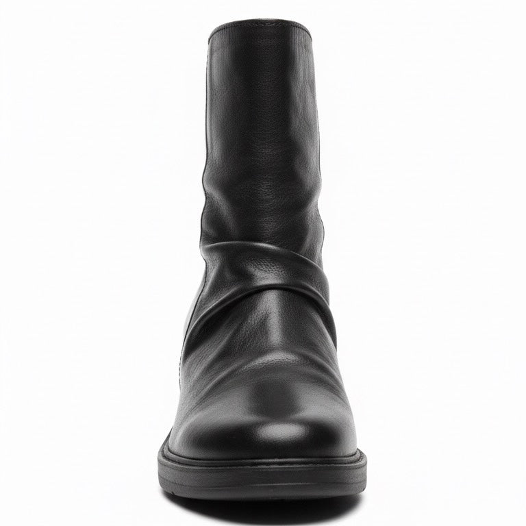 Ghete dama din piele naturala, negru, Riccianera, Art 350 Lavato Neto, înălțime 15 cm, tocuri de 4 cm.