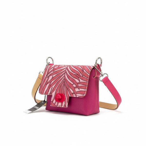 Obag roz pentru dama, geanta de mana cu manere detașabile, design floral, perfecta pentru vara 2025.