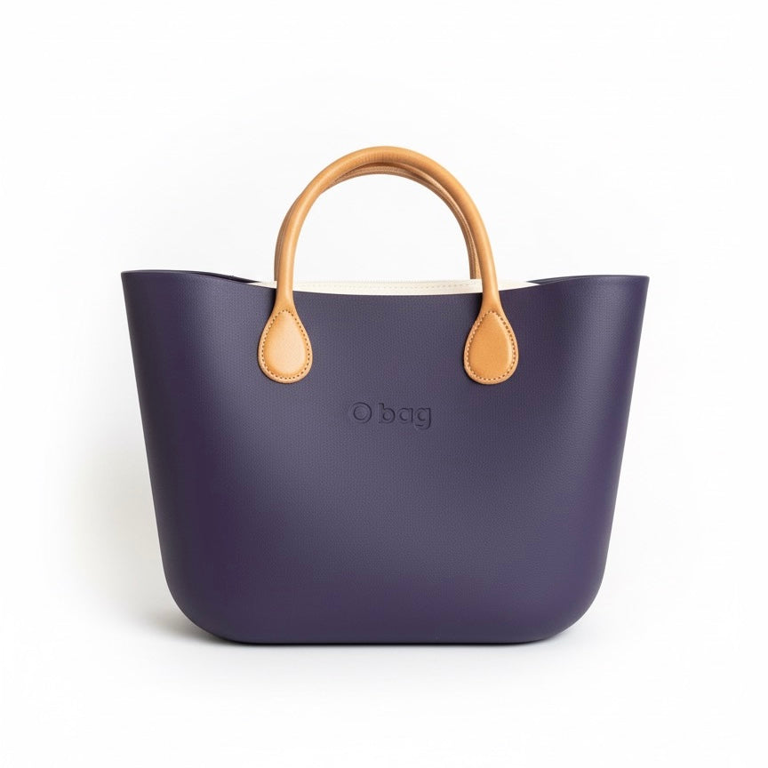 O bag mov, geanta de mana cu manere detasabile, din material plastic durabil, colectia Vara 2025.