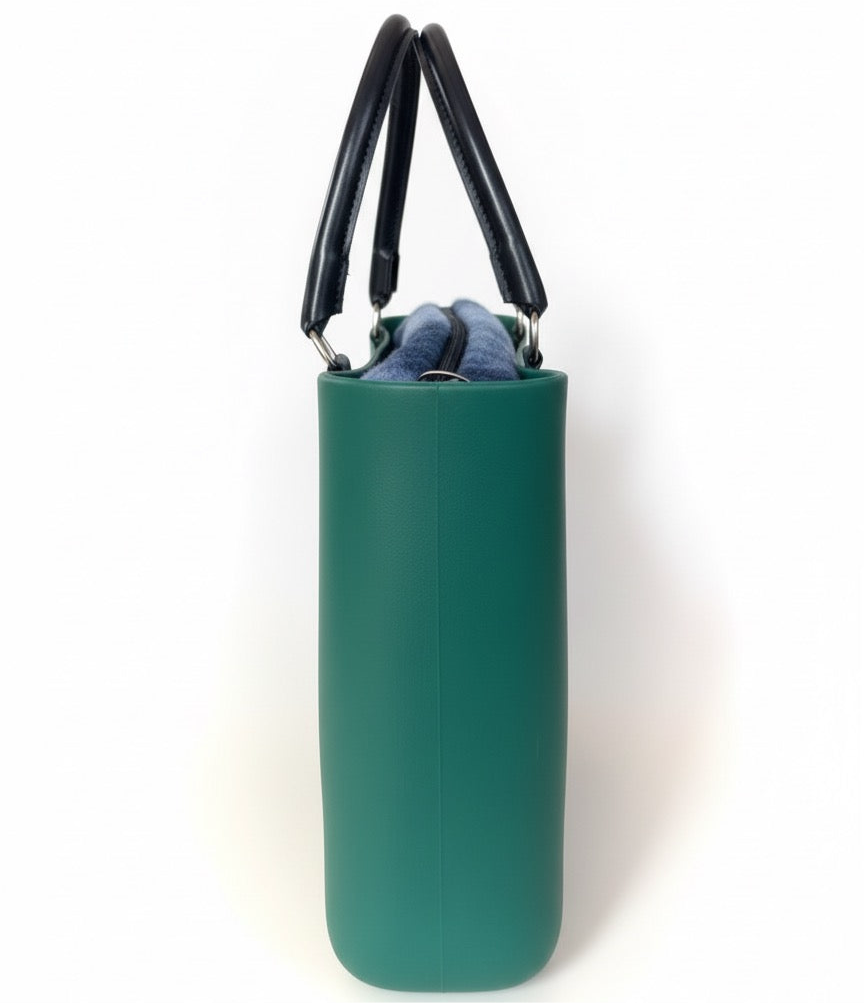 Obag verde cu manere detasabile, geanta de mana pentru dama, design modern si material impermeabil.