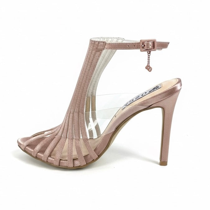 Pantofi dama cu toc inalt, nude, Osey Sand AG15YES, cu toc de 11 cm, din material textil si piele.