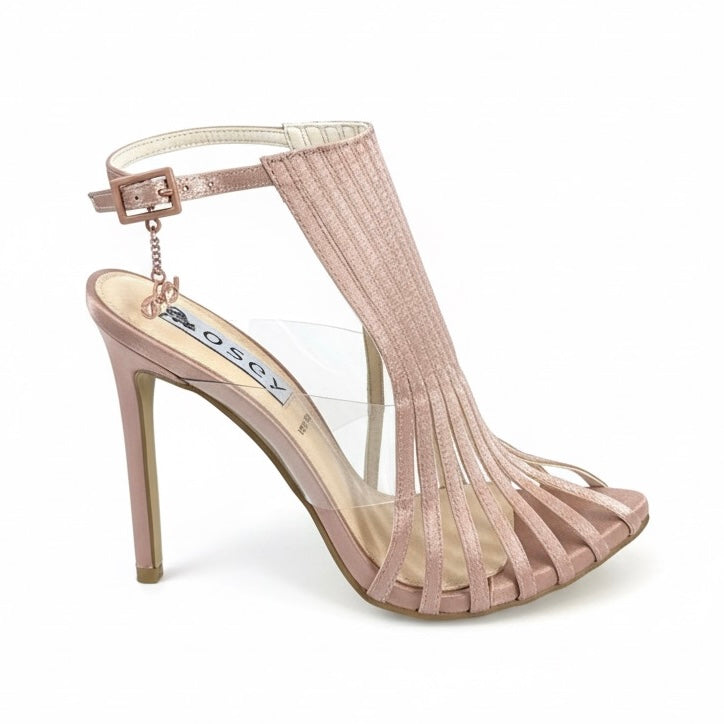 Pantofi dama cu toc inalt, nude, Osey Sand AG15YES, sandale elegante cu toc de 11 cm, colectia Toamna 2024.