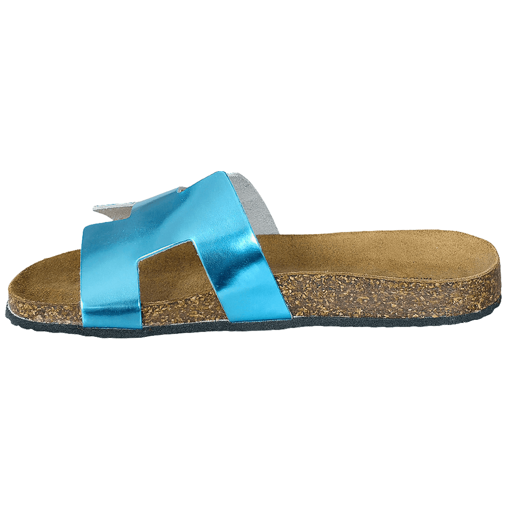 Mami Papuci dama din piele naturala - Bleu sidef Made in Italy
