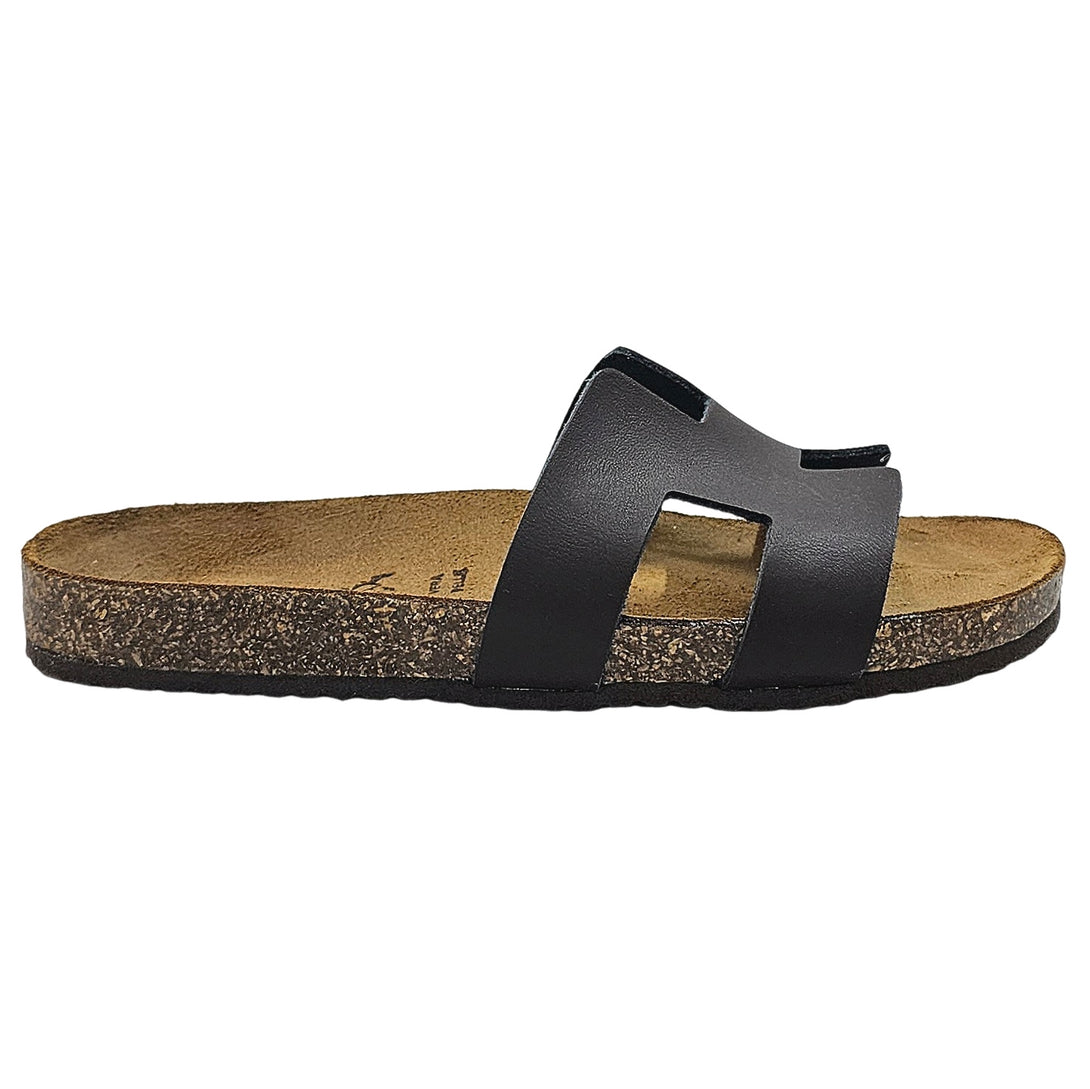 Papuci dama din piele naturala, Maro, inaltime talpa 2 cm, Made in Italy, Colectia Vara 2025.
