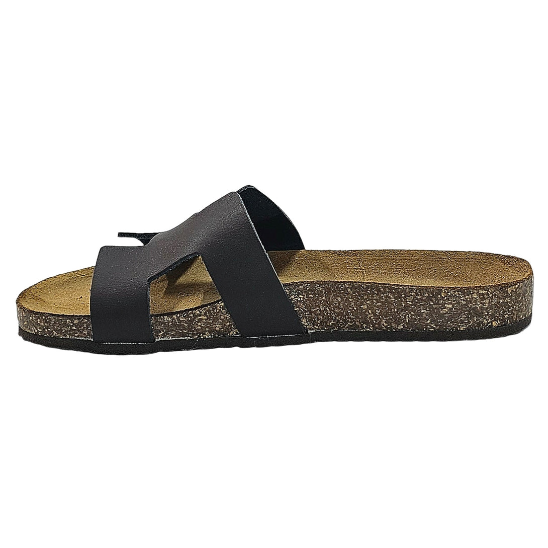 Papuci dama din piele naturala maro, inaltime talpa 2 cm, fabricati in Italia, colectia Vara 2025.