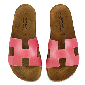 Papuci dama din piele naturala, Roz-Made in Italy, BK.Ginevra Rosso1, R8