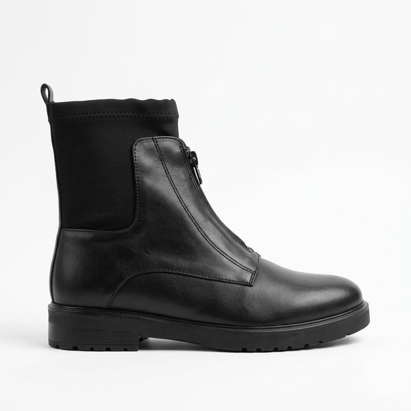 Ghete dama din piele naturala, Negru-Francomina, FC-19FM278_053