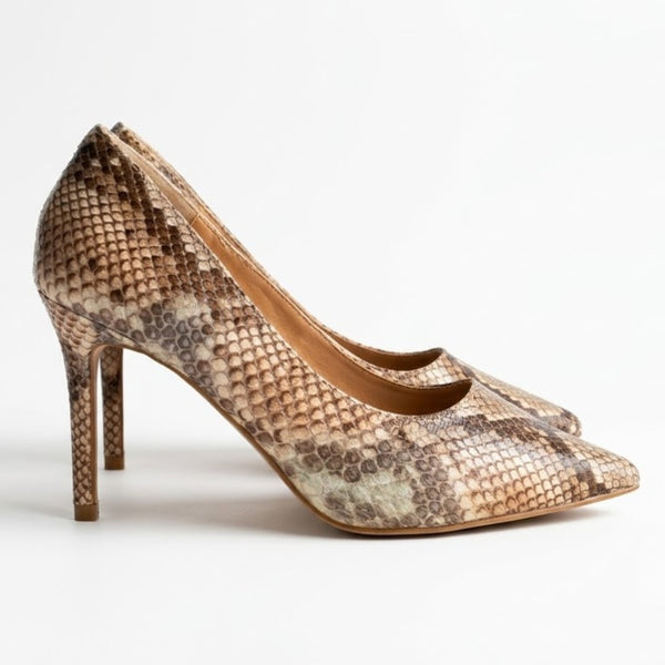 Pantofi dama stiletto, comozi, cu toc mediu, imprimeu snake, Multicolor-Marina Romano, Elena_3 Rock