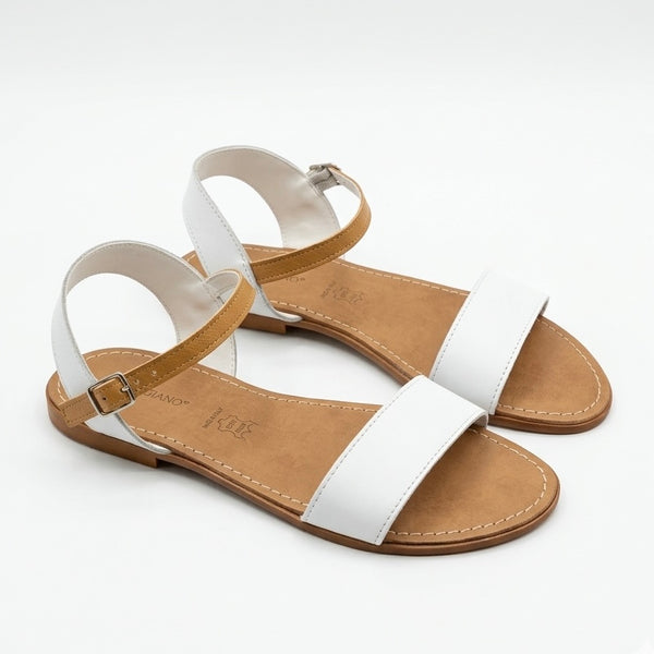 Sandale dama piele naturala alb, model Andrea Pierago, Art 3158, made in Italy, colectia Vara 2026.