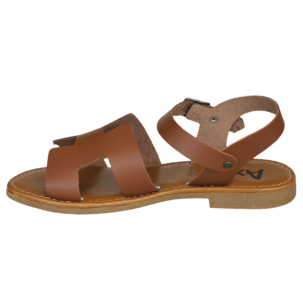Sandale dama din piele naturala, Maro-Axel, Ester Cuoio, cu platforma de 5 cm, din colectia Vara 2025, Made in Italy.